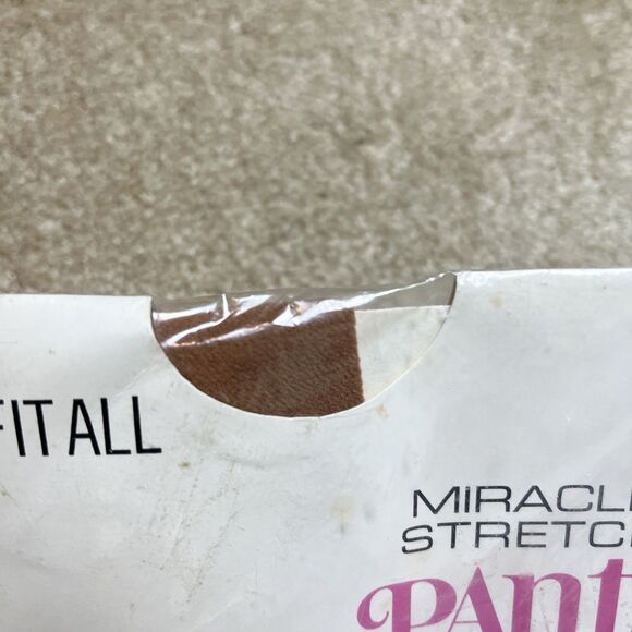 VTG 70s Retro Mod Miracle Stretch Pantyhose Nylons Beige Sz 1 Fit 4’11”- 5’4” US - Picture 5 of 5
